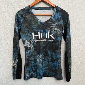 HUK Kryptek Performance Fishing Long Sleeve Size Small EUC